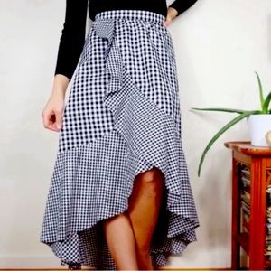 NWOT Anthropologie Prose & Poetry Clara gingham black and white skirt